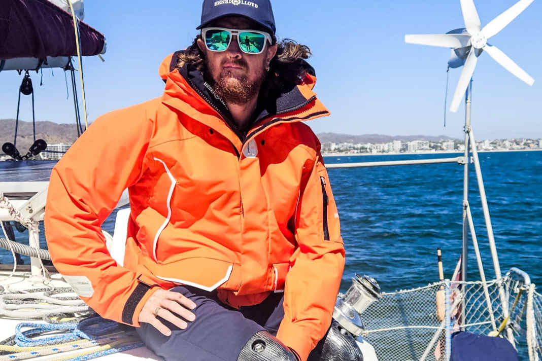 Craig Wood on board the 41-foot aluminium catamaran tailored to his needs.