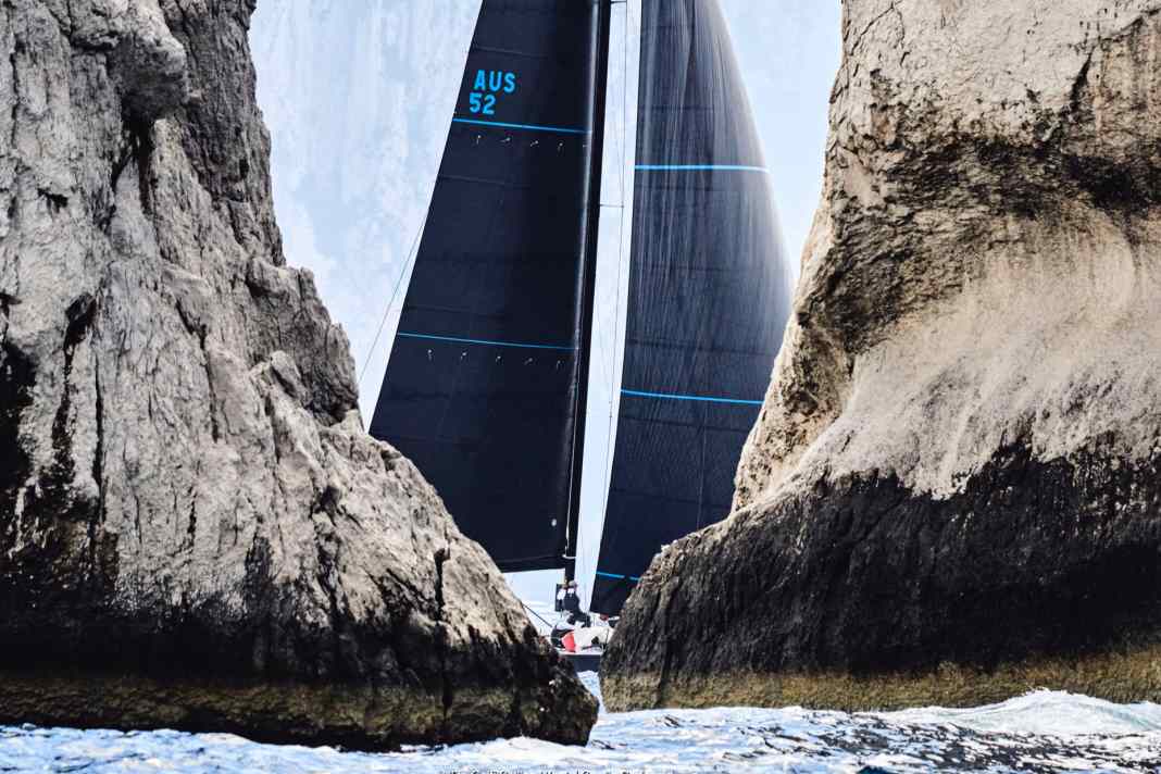 The Australian TP52 and world championship runner-up in class 0: Gestri Mauro's "Vudu" in a very photogenic position for the image artists from Studio Borlenghi.