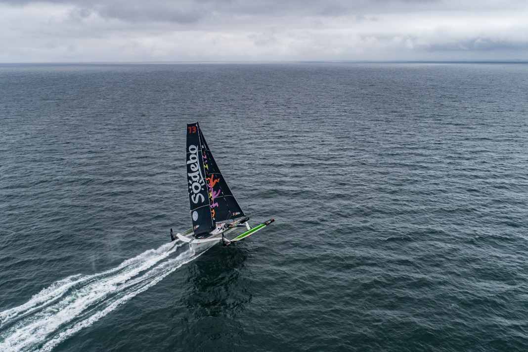 Mit der Segelnummer FRA 73 auf Rekordjagd: die im März 2019 zu Wasser gelassene "Sodebo Ultim 3".