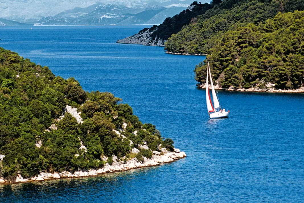 Cruising between the wooded islands of Mljet National Park