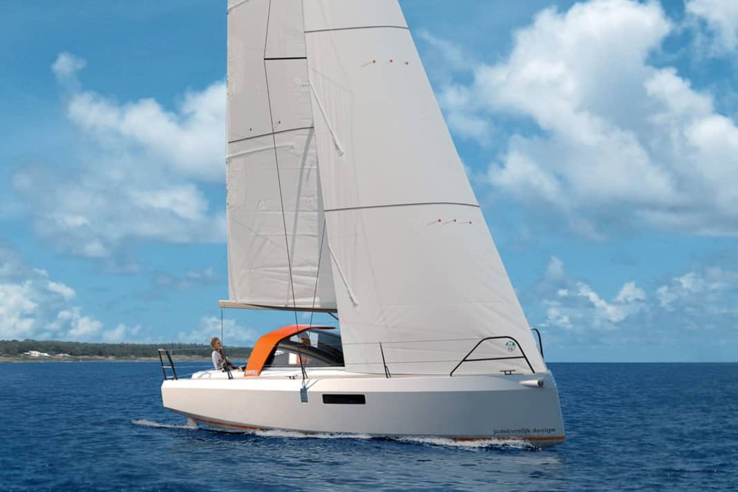 Bente 28: What the established shipyards neglect, the young brand from Lake Constance delivers: an innovative boat with an airy cabin layout, fresh design and high sailing potential. Data: Hull length 8.65 m, width 2.99 m, draught 1.60 m, weight 3.2 tonnes, sail area 51 m², STZ 4.9, diesel or electric motor; www.benteyachts.com