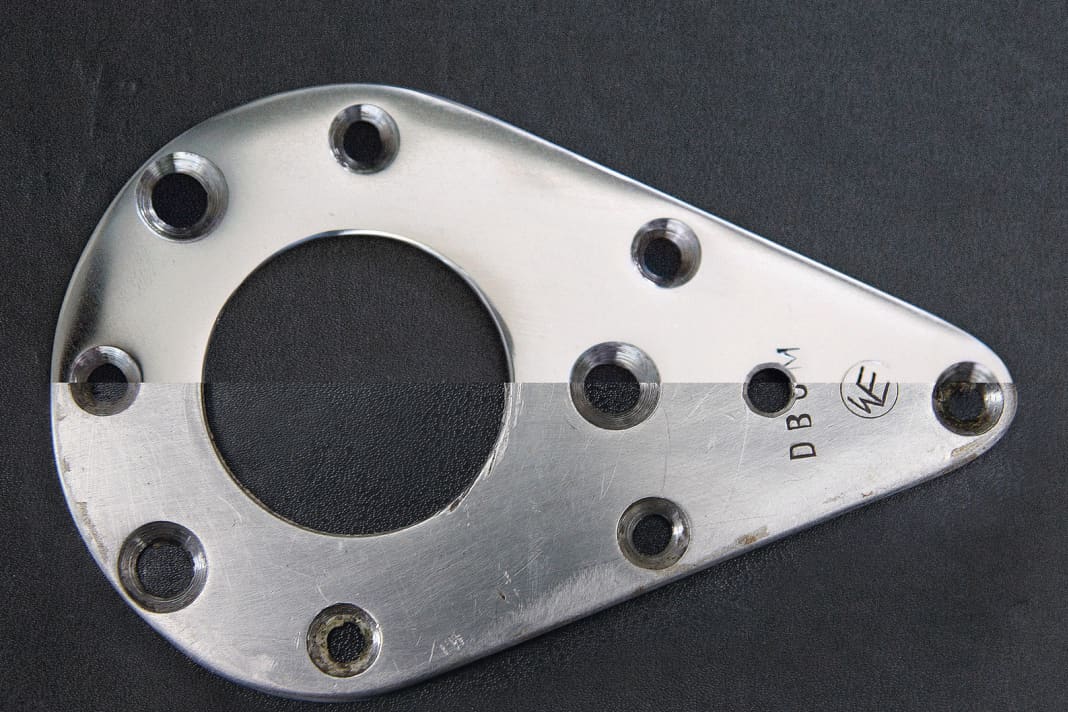 L'effort en vaut la peine : une ferrure après des décennies d'utilisation (en bas) et après le traitement (en haut)