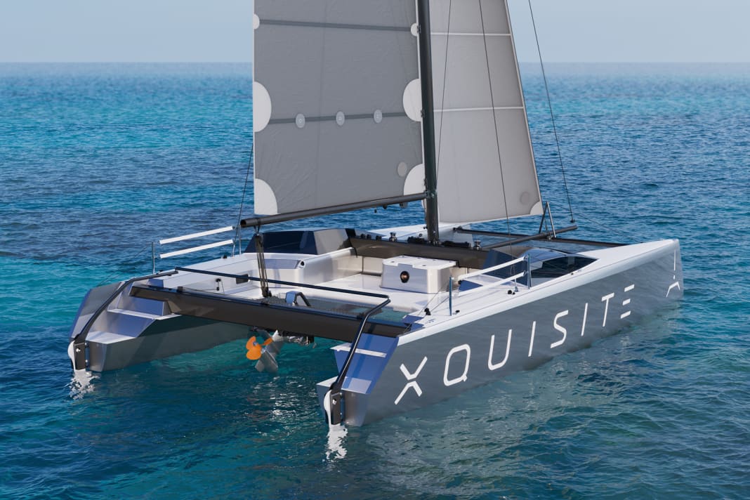 Il cat di 9,25 metri di lunghezza ha un enorme pozzetto senza tuga | Illustrazione: Xquisiteyachts