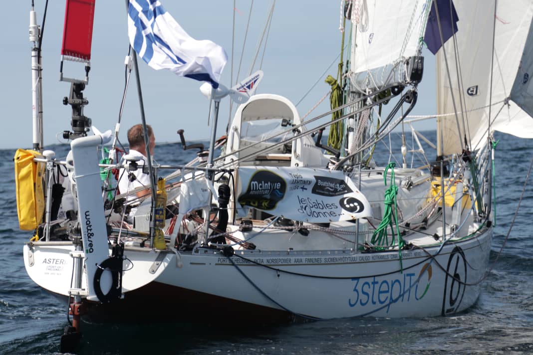 Tapio Lehtinen auf seiner Gaia 36 "Asteria"