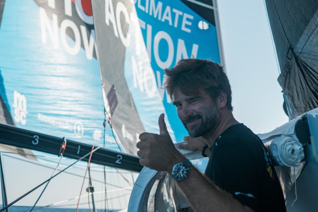 Anche se Boris Herrmann non è a bordo per infortunio, come in questa foto, è attualmente felice per la sua squadra a Città del Capo, che ha recentemente recuperato terreno