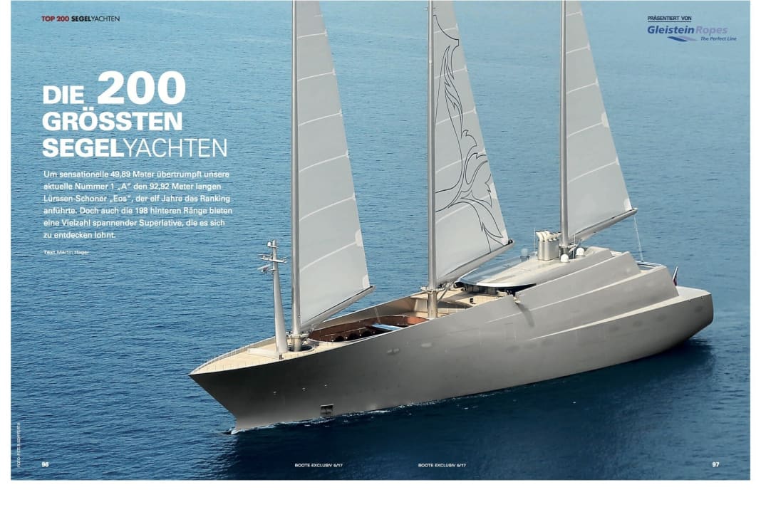 Top 200 Sail - die 200 größten Segelyachten der Welt.