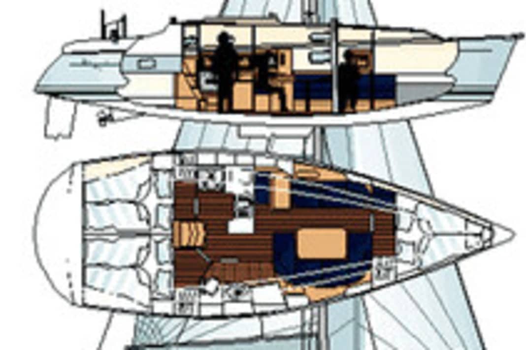 Uno yacht di grandi dimensioni con una chiglia relativamente corta. L'Oc