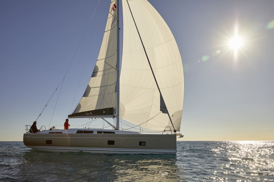 Viewed from the outside, the large hull windows are the most striking feature