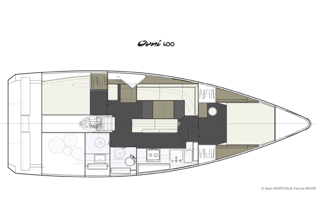Ovni 400. version avec deux cabines et une salle d'eau