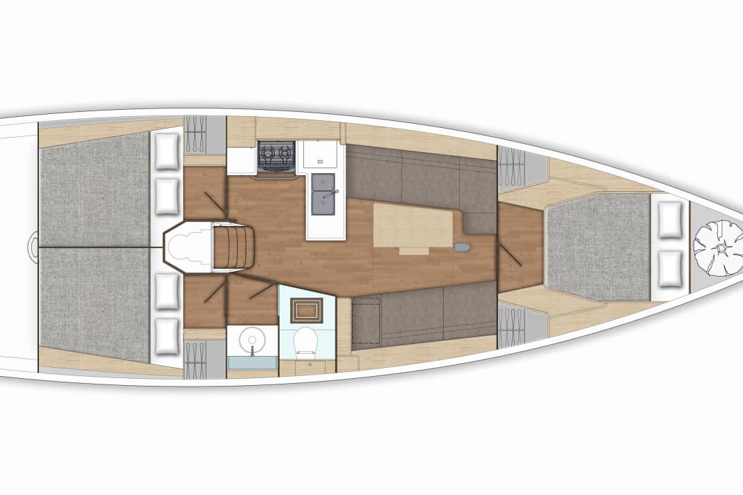 X 4.0. version with three cabins and a wet room
