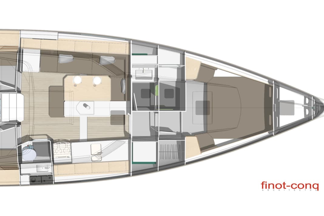 Pogo 44, version with three cabins and a toilet room
