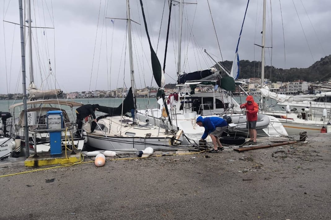 Pictures of the agency yachting.com, whose charter customers unfortunately lost their yacht due to the storm damage on Zakynthos