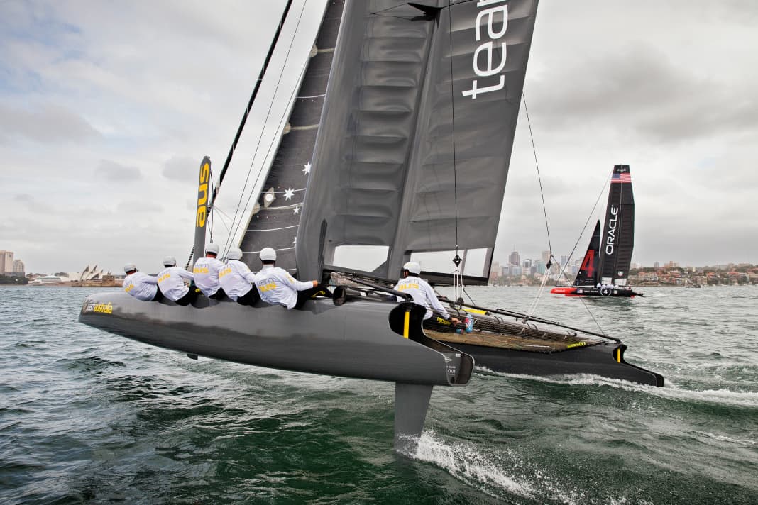 Team Australia lors du premier entraînement contre Oracle Team USA