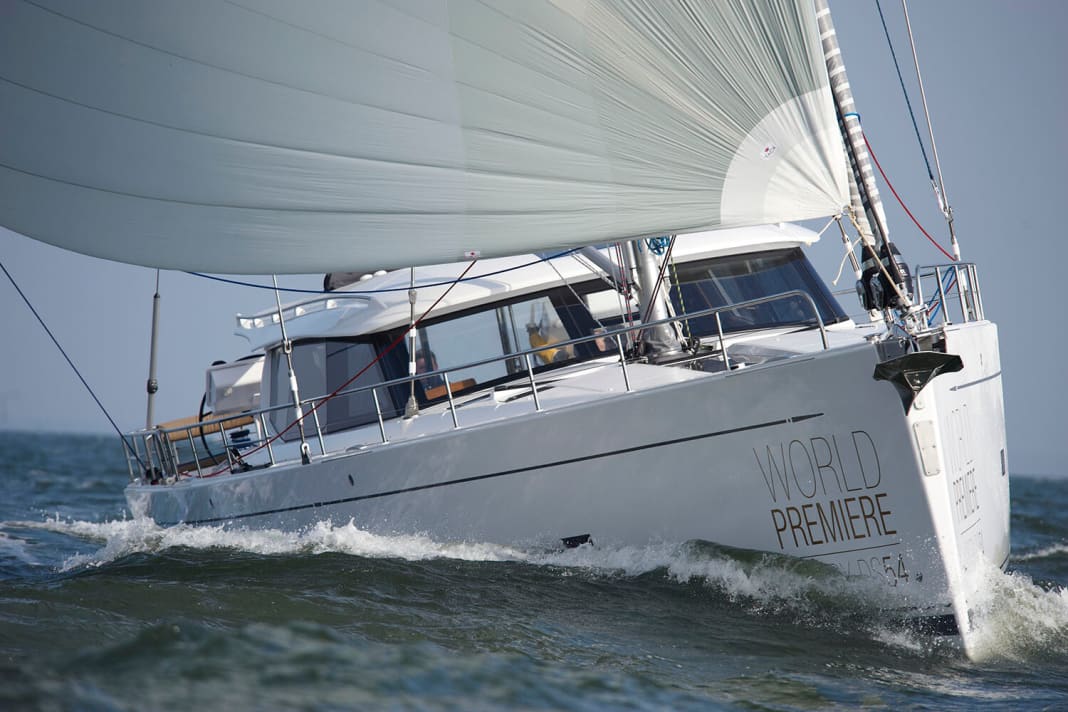 Massive. The Moody DS 54 is a large, voluminous ship, which is not so noticeable under sail