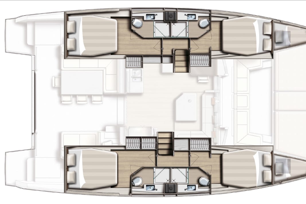 Bali 4.5 : version avec quatre cabines et quatre salles d'eau
