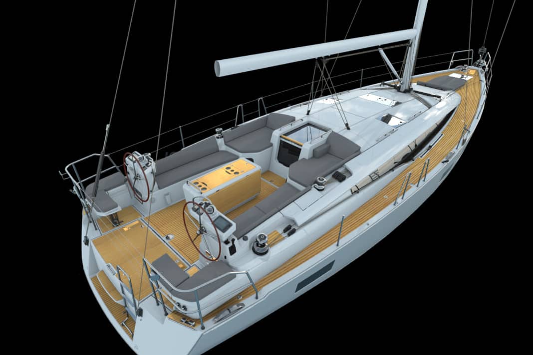 Jeanneau 51, plenty of deck space and comfortable seating bays at the side of the companionway