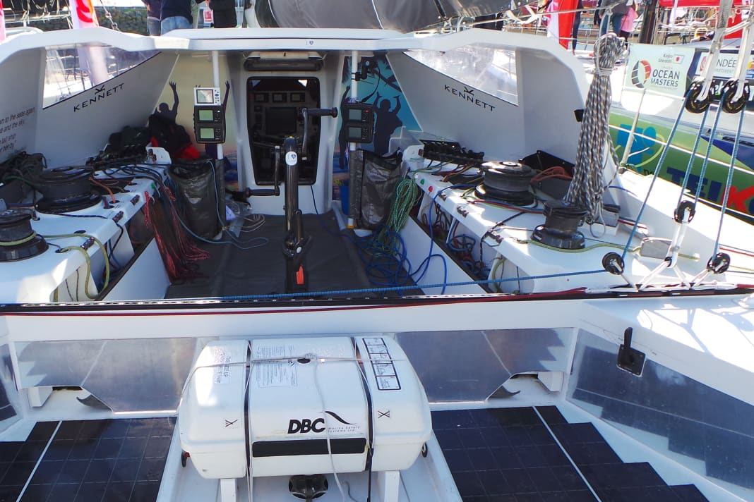 Below deck of the Open 60s