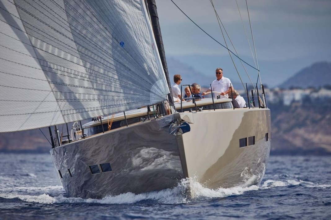 Impressive: The 22 metre long boat has a sail carrying capacity of 5.6

  