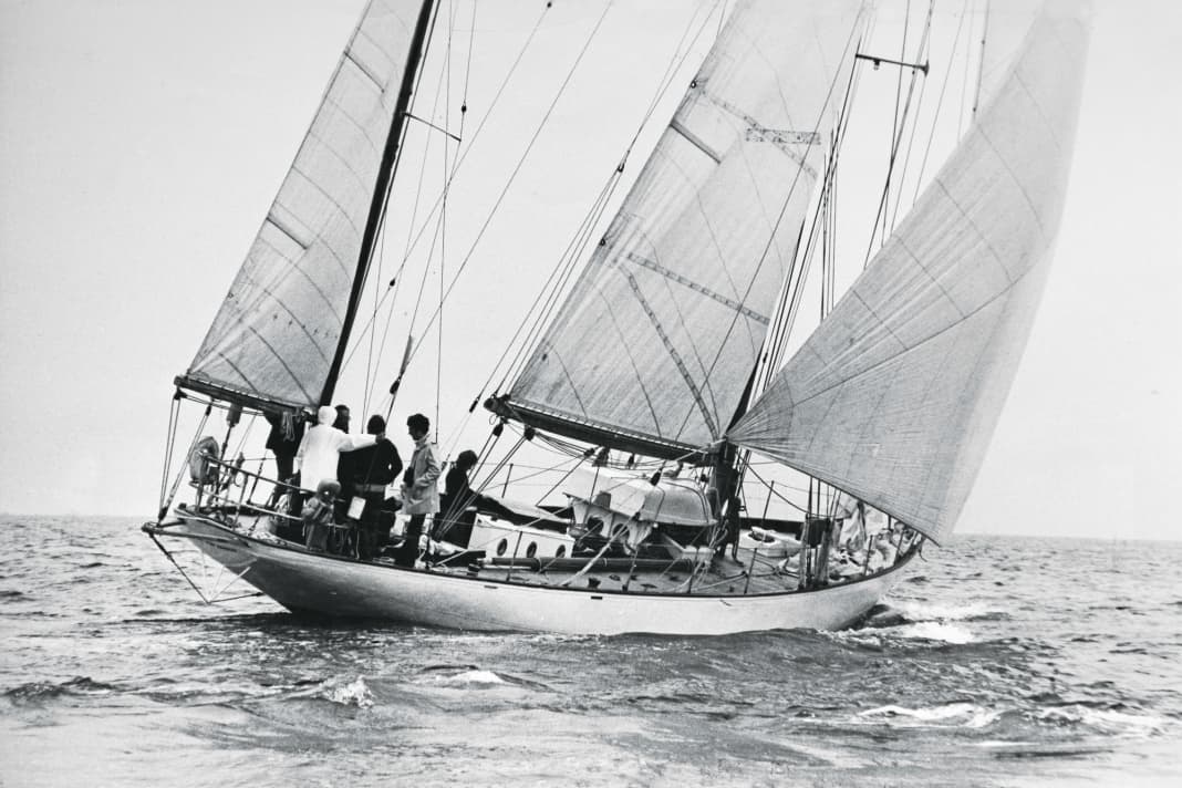 First German boat in the 1973 Whitbread Race, last to finish: the steel yawl "Peter von Danzig"