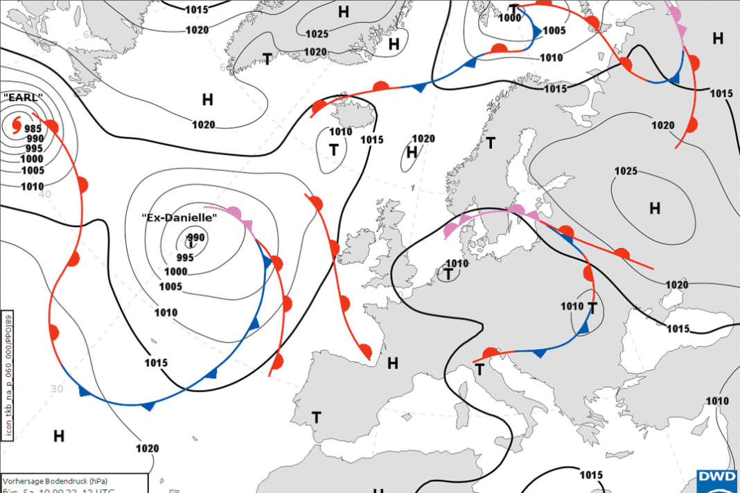 Forecast map of the DWD