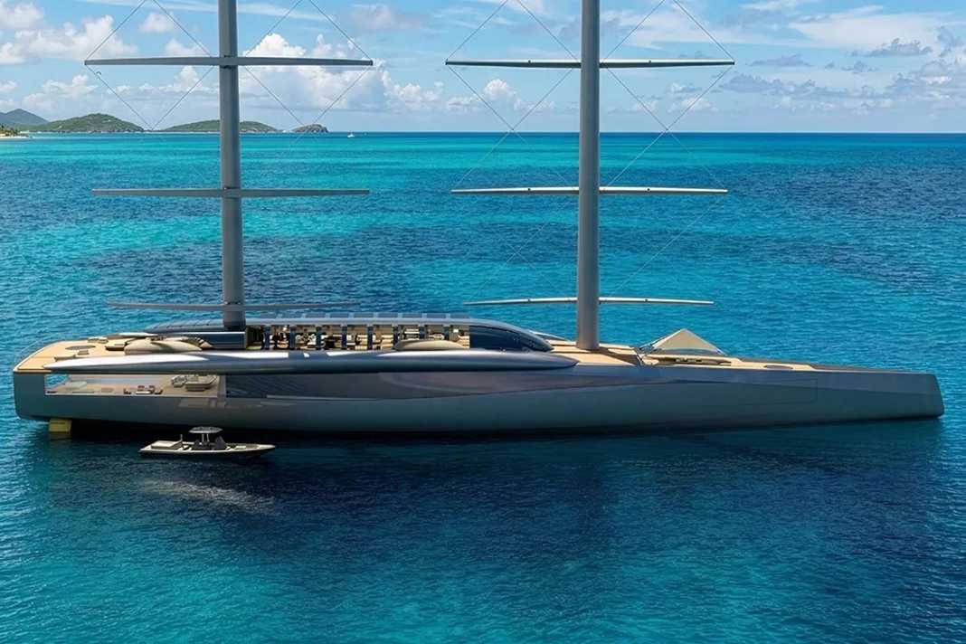 Das 100-Meter-Konzept A100 ist 100 Meter lang und überrascht mit einem fast vollständig geschlossenen Hauptdeck mit sehr schmalen Seitendecks aufs Vorschiff.