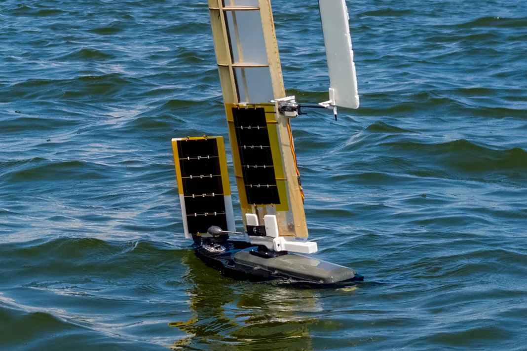 The new ‘Albatross’ sail probe during its test run in Singapore.