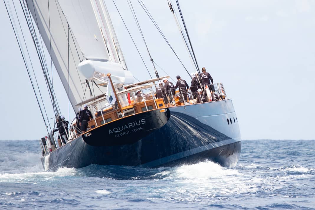 Pure elegance: the 47 metre long "Aquarius" at the St. Barths Bucket