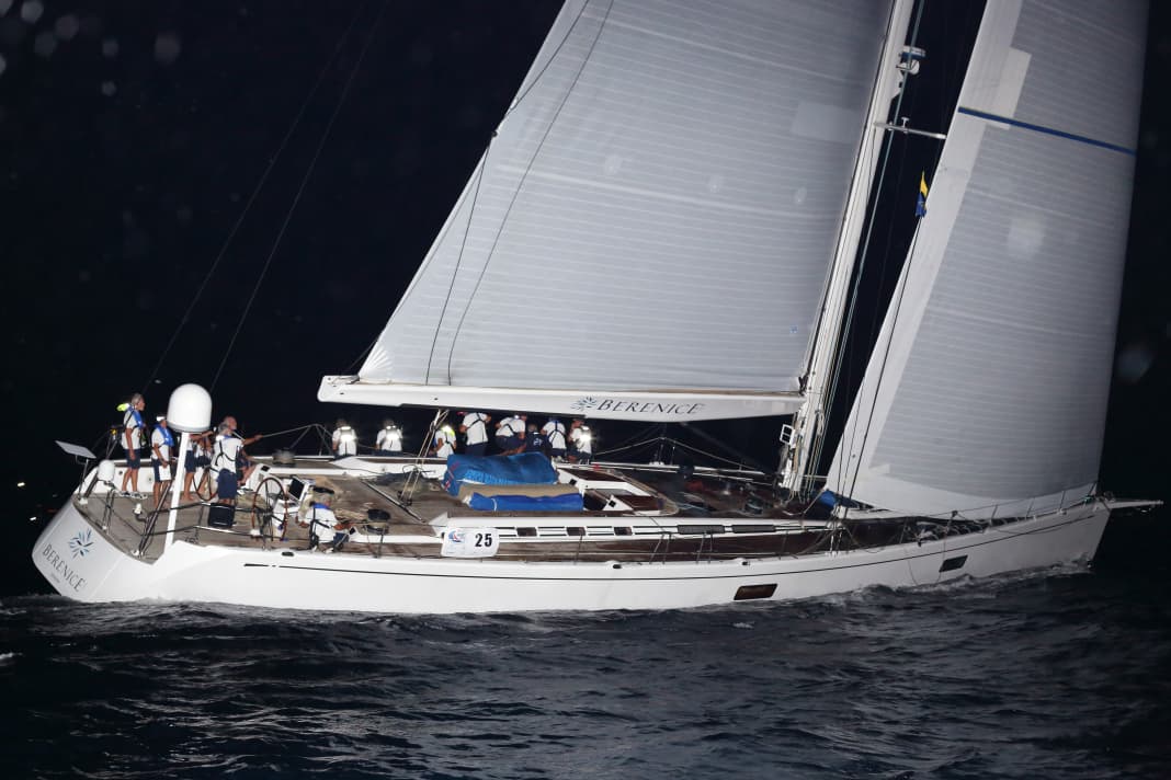 The Swan 90 "Berenice Cube" arrives at the finish line off St Lucia