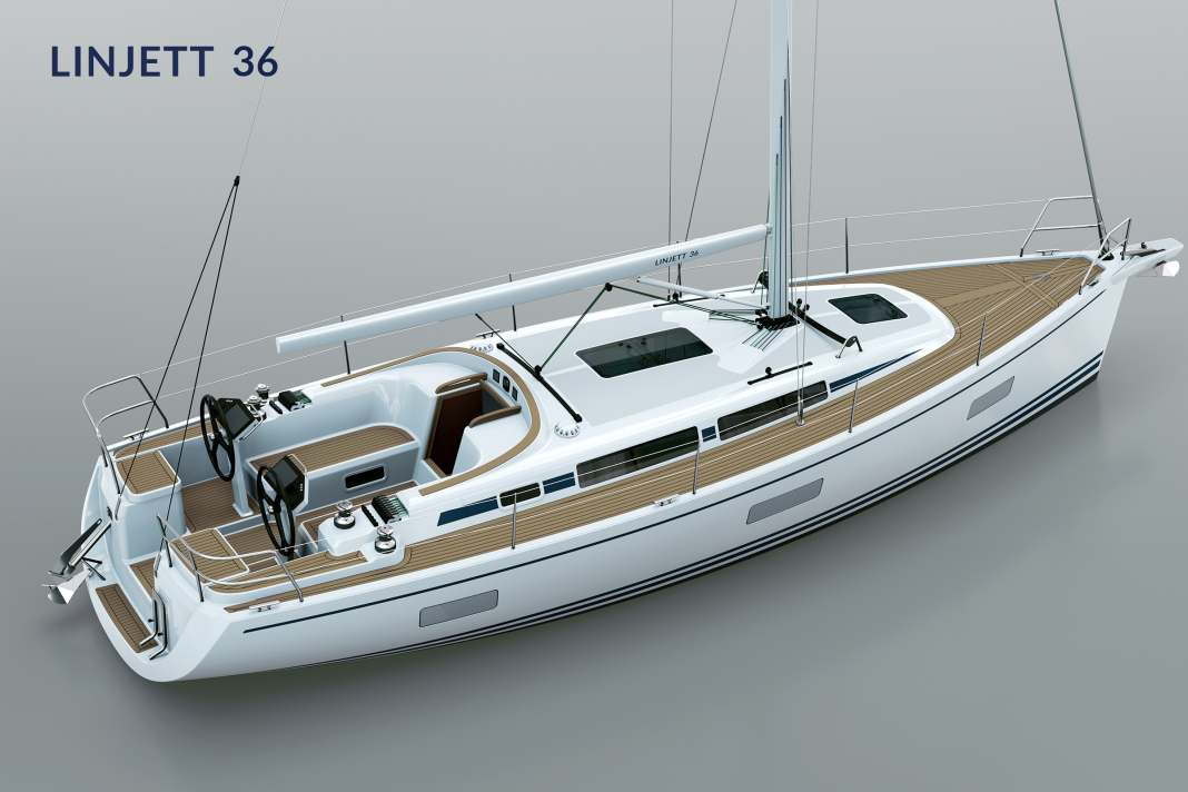 The beautiful, slim hull of the Linjett 36 has no kinks. The lines are classic and harmonious