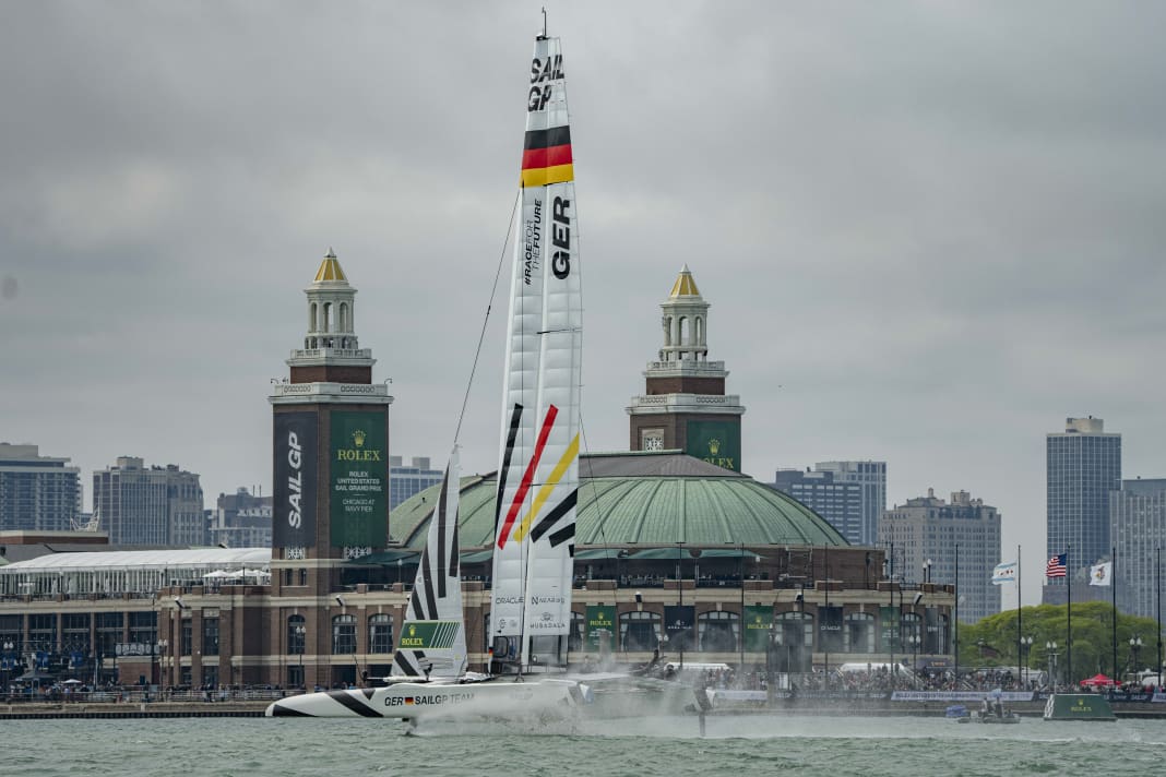 Magnifico scenario per il divertimento in velocità sul lago Michigan | Foto : Bob Martin per SailGP