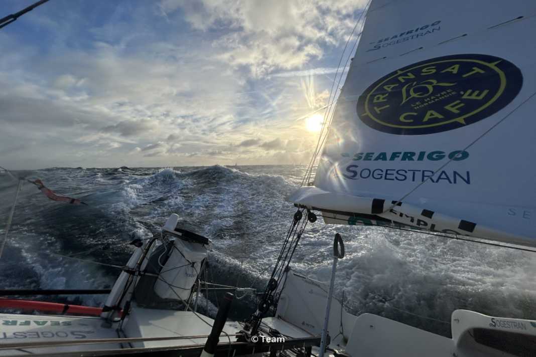 The Class40 "Seafrigo - Sogestran" in wild conditions.