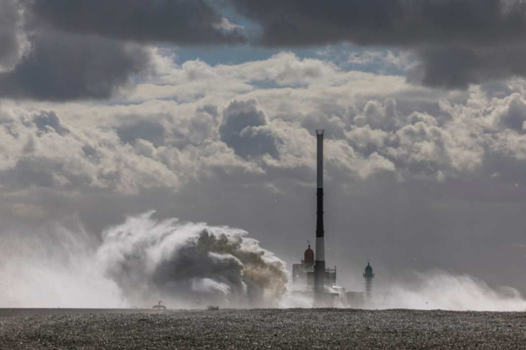On Thursday, huge masses of water had piled up in Le Havre during the storm...