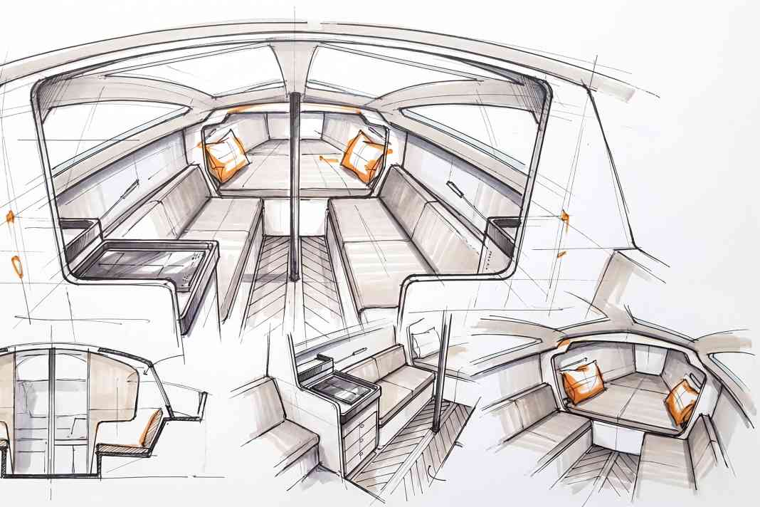 The dodger creates headroom in the companionway area, brings plenty of light into the ship and helps with ventilation.