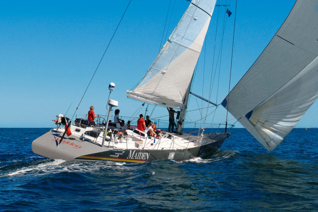 Retour en haute mer. En 1981/82, le "Maiden" a fait le tour du monde pour la première fois dans le cadre de la Whitbread.