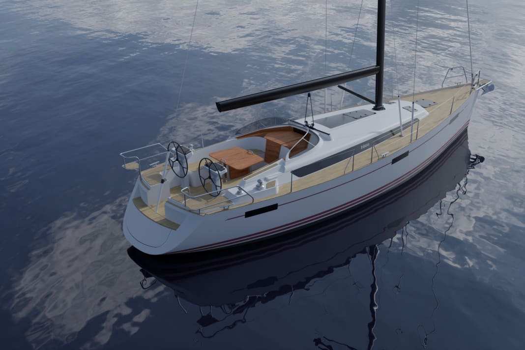 Maintenant aussi avec cockpit arrière : deux postes de pilotage, table de cockpit centrale, et deux winchs sur le côté de la coque pour toutes les drisses, écoutes et lignes de réglage