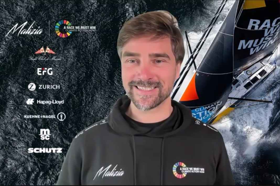 Boris Herrmann lors de sa dernière conférence de presse avant le lancement du Vendée Globe