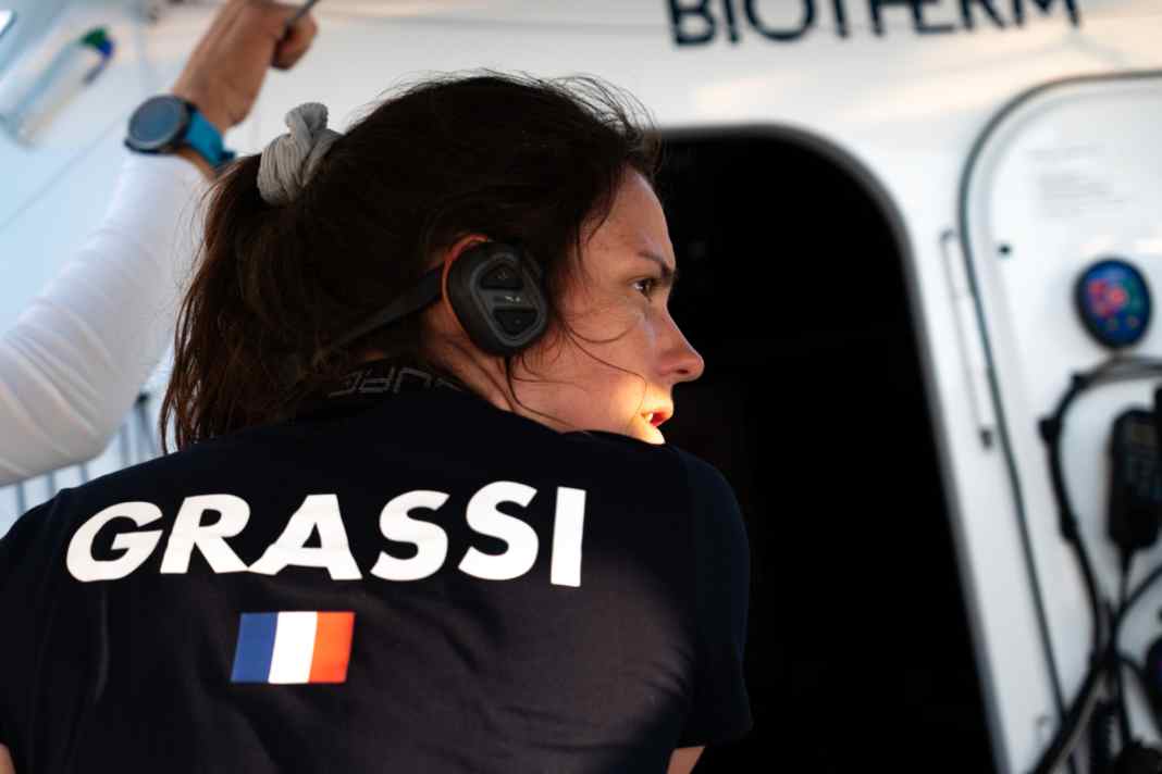 With Paul Meilhat and Team Biotherm, Amélie Grassi sailed to victory in the Ocean Race Europe as performance conductor...