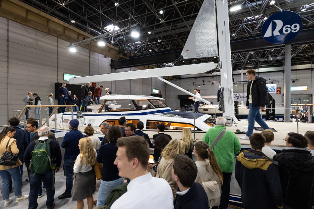 The new Hallberg-Rassy 69 was one of the crowd-pullers