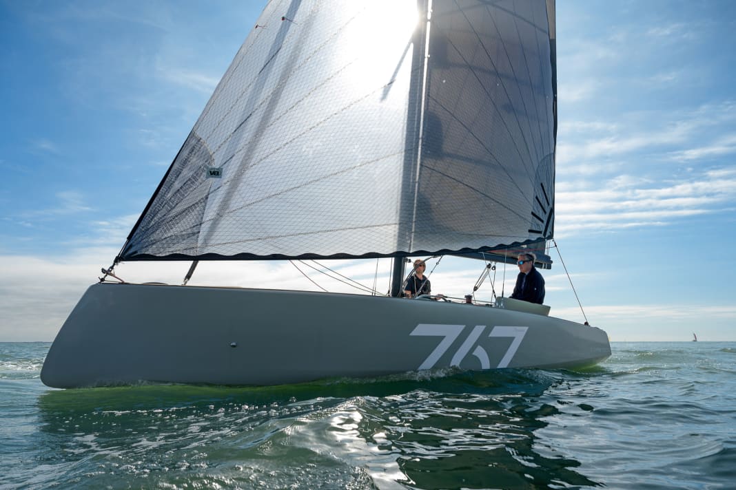 Negative deck leap, little freeboard, plus a pronounced canoe bow. The modern look polarises