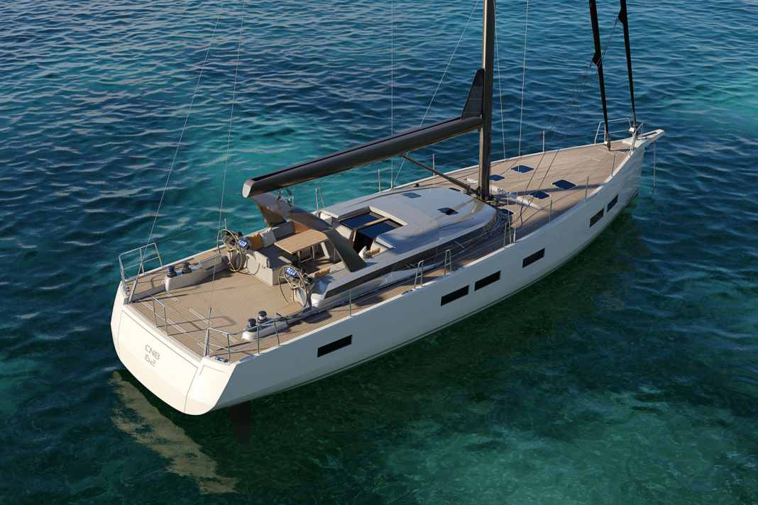 Special identification. Huge aft deck, steering positions far forward, plus a targa bar above the cockpit