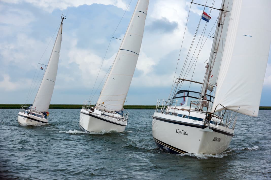 Familientreffen: Vor Lelystad müssen die drei Yachten beweisen, was sie bei Leichtwind zu leisten imstande sind
