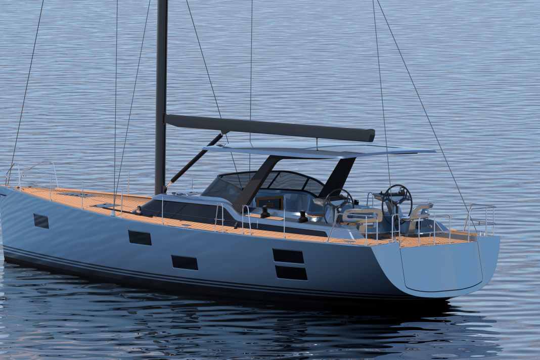 Le toit rigide fixe au-dessus du cockpit est une nouvelle option. L'écoute de grand-voile (single point) est également accrochée sur le roof.