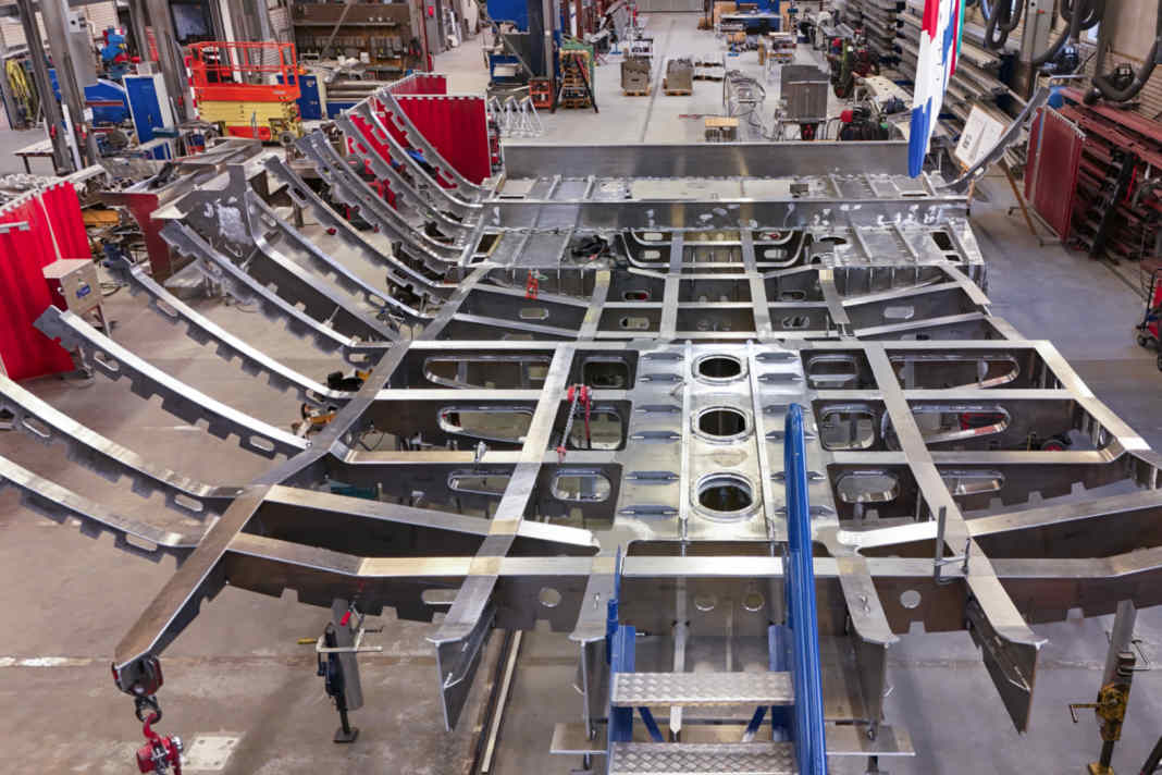 Launch phase: The hull is currently being built in the Netherlands.