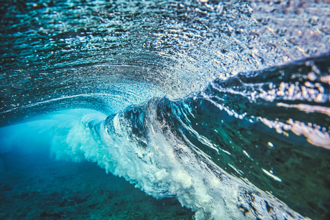 Underwater image of an ocean wave