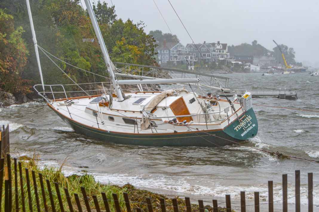 Am Sonntag ist ein starker Sturm in Marblehead im US-Bundesstaat Massachusetts aufgezogen.