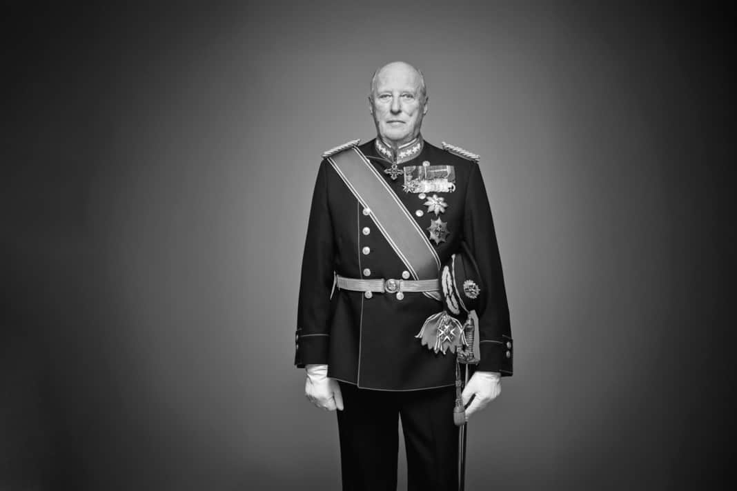 The official photograph of King Harald V of Norway, released by the Royal Court.