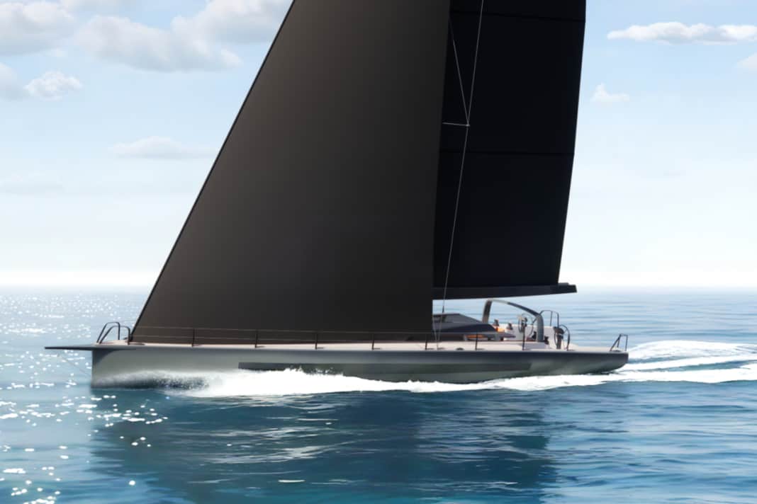 Should start planing at speeds as low as 14 knots. The new Elan SixtyFive.