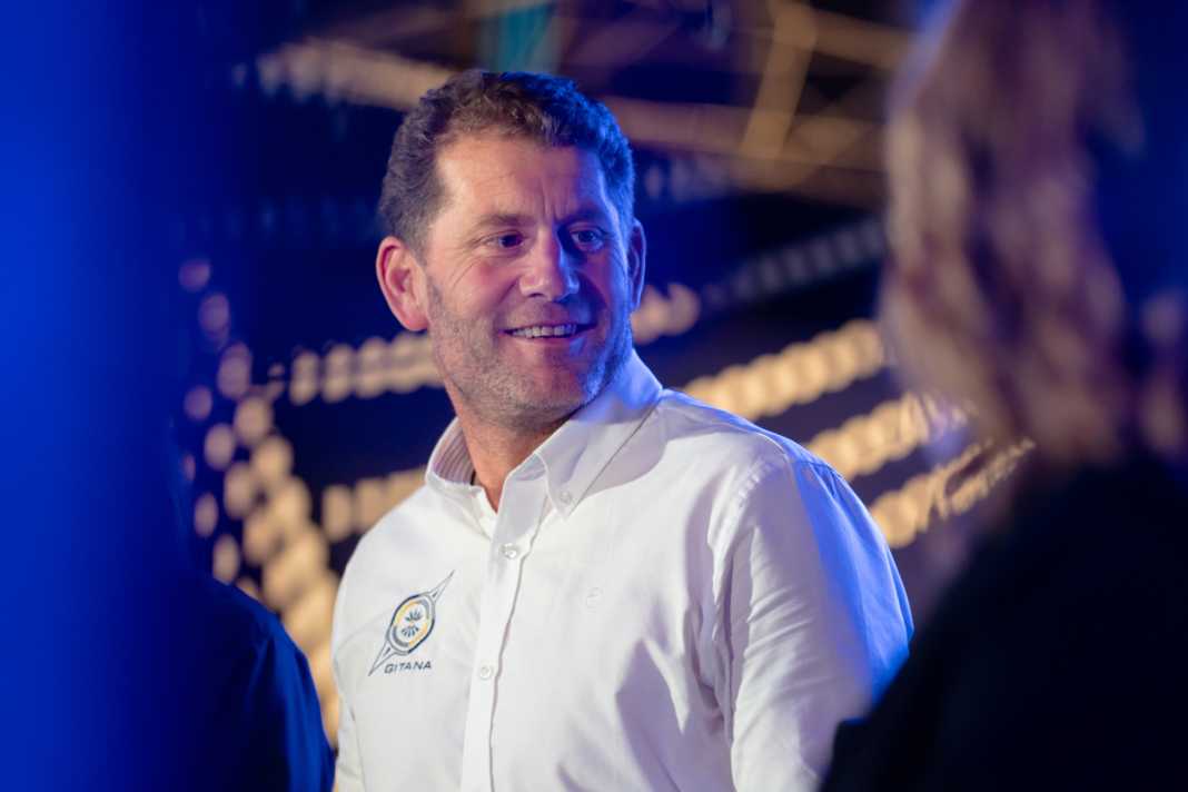 Skipper Charles Caudrelier bei der Präsentation der neuen "Gitana 18" am 3. Dezember in Lorient.