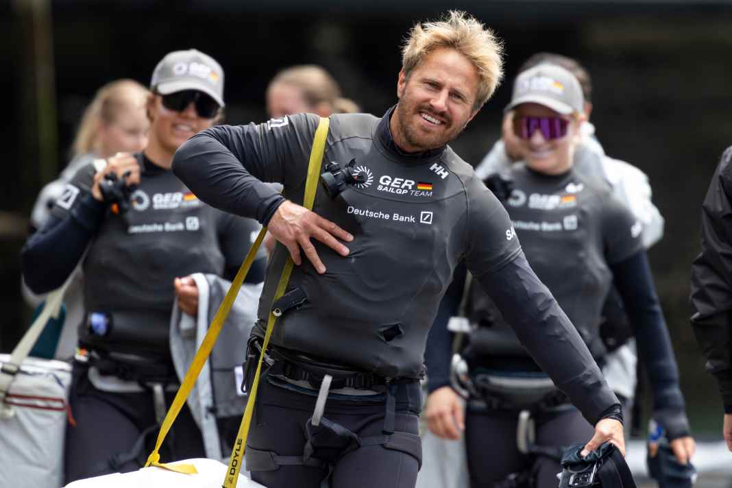 Erik Heil lors du SailGP à Portsmouth.