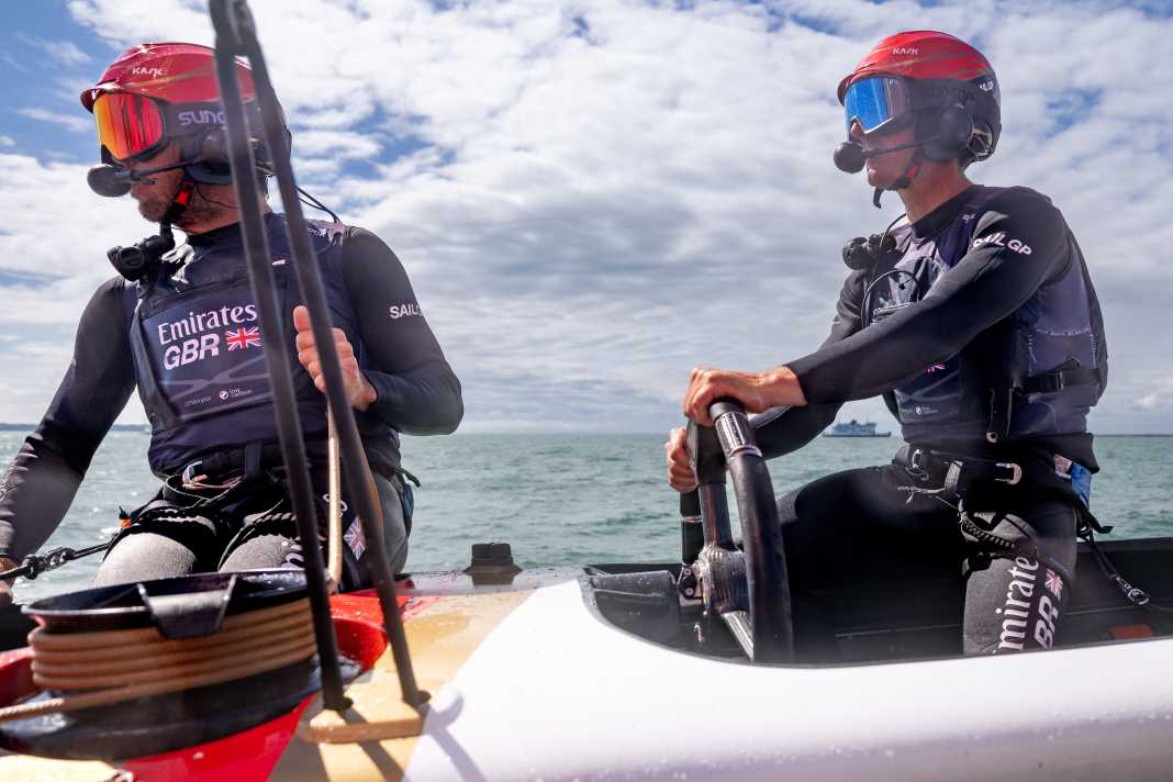 British helmsman Dylan Fletcher during training for the home match in Portsmouth.